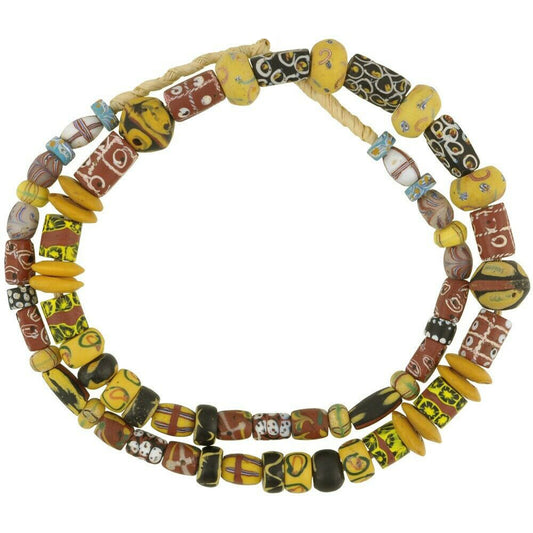 Old African Trade Beads Millefiori Feather French Cross Eye Venetian Glass Beads