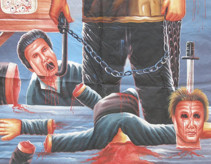 See No Evil - Original Ghana Hand-Painted Horror Movie Poster - close-up