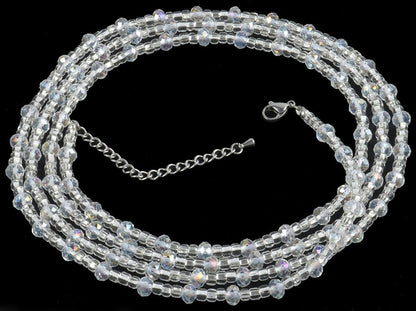 Extension chain Clear Crystal African Waist Beads - Handmade Beaded Body Jewelry