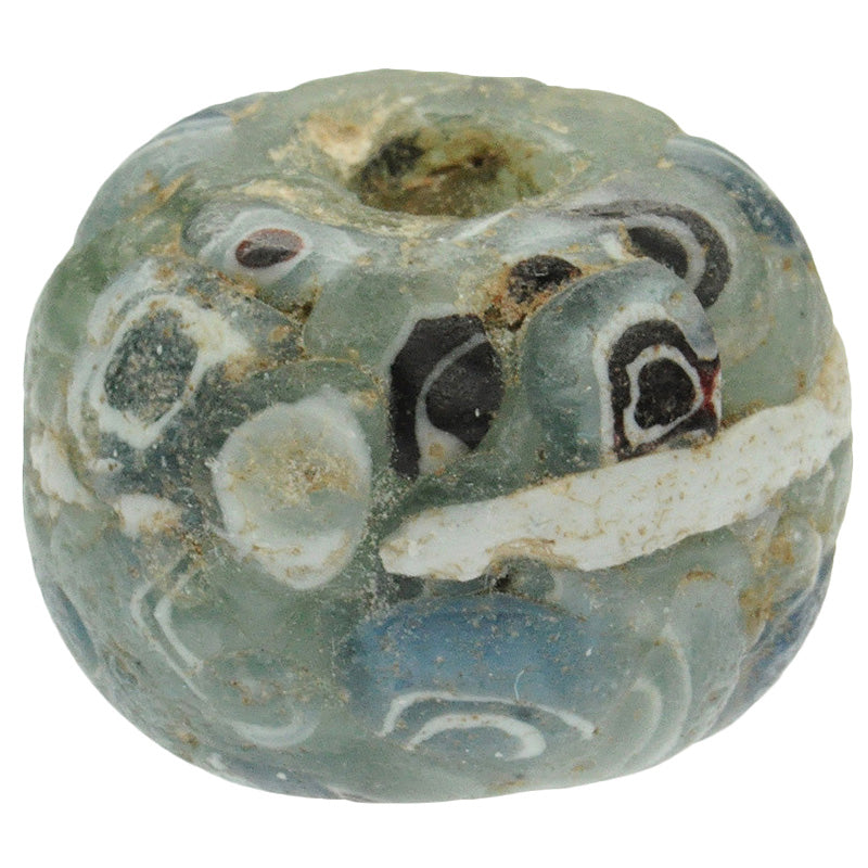 Old Islamic Mosaic Glass Bead 1200 Ad - Fustat Banded Trade Bead