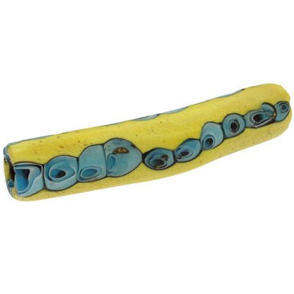 Antique Venetian Elbow Millefiori African Trade Bead, 75X13Mm Mosaic Glass