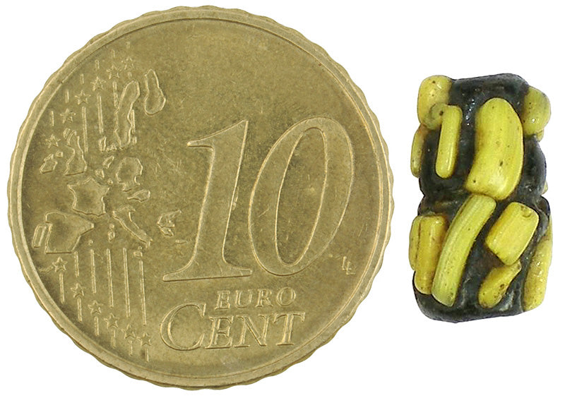 Rare Antique Islamic Glass Trade Bead - Fustat, Egypt (12Mm X 7Mm) - close-up