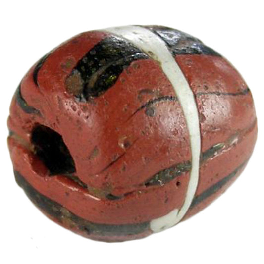 Antique Islamic Banded Folded Glass Trade Bead