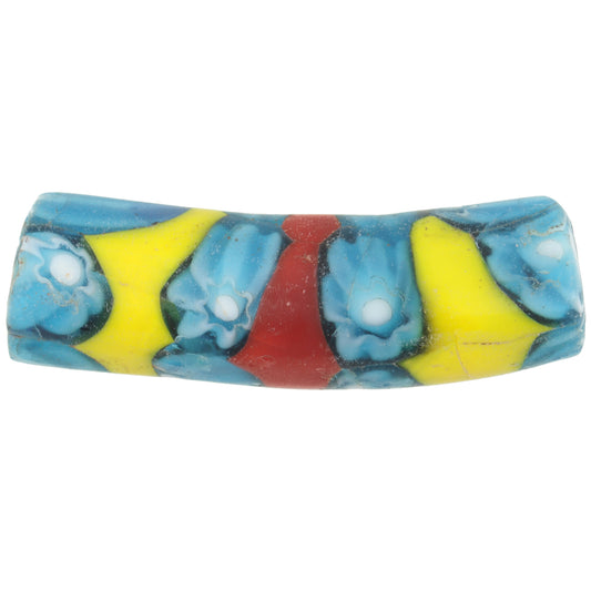 Rare Antique Red Banded Elbow Millefiori Venetian Glass Trade Bead