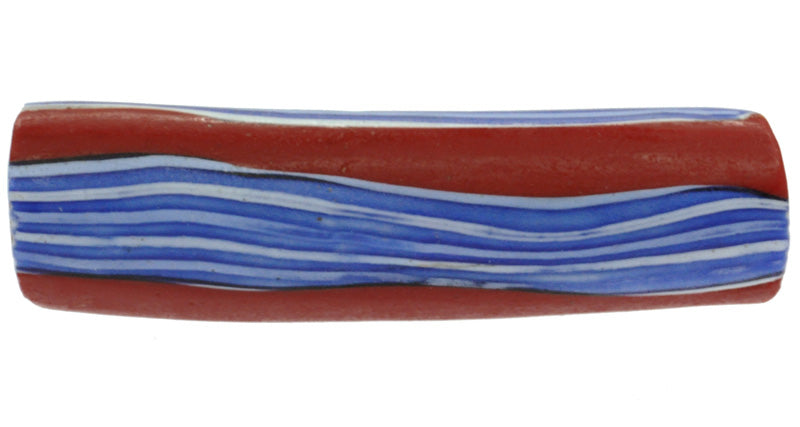 Rare Antique Venetian Elbow Millefiori African Trade Bead, 49X13Mm - alternate view