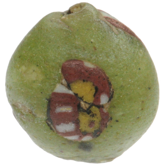 Rare Green & Multi-Color Mosaic Bead | Fustat Egypt C.1200 Ad