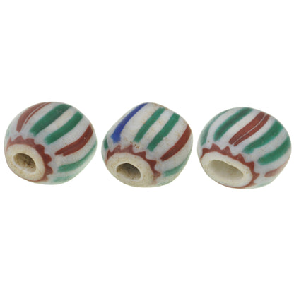 Rare Tabular 4-Layer Chevron Beads - 12 Stripes, 11X10X7Mm