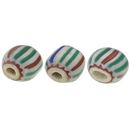 Rare Tabular 4-Layer Chevron Beads - 12 Stripes, 11X10X7Mm