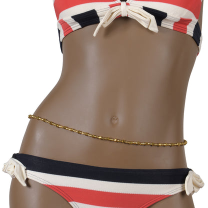 Ghana Waist Beads African Handmade Belly Chain Body Jewelry - cropped detail